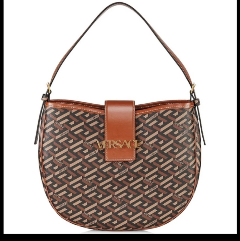 Versace Monogram Greca Coated Canvas Hobo bag w/Greca Printed Compact Zip Wallet - Picture 11 of 16